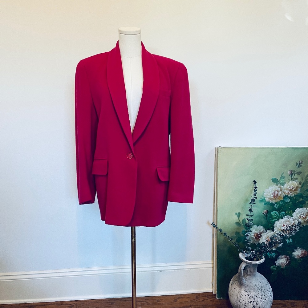 Vintage USA Gallant Magenta Blazer  Womens Sz 8 Jacket Office Siren Old‎ Money